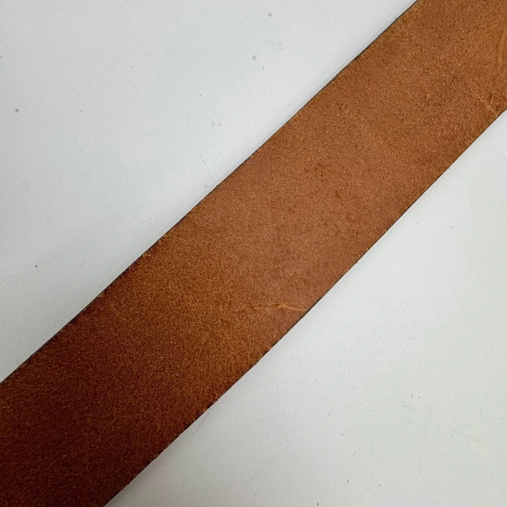 Safariland Leather Belt Solid Brass Removable Buckle Mens 34 Brown Western Vtg